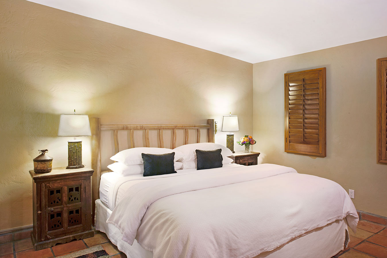 Deluxe Suite bedroom at The Hacienda at Warm Sands